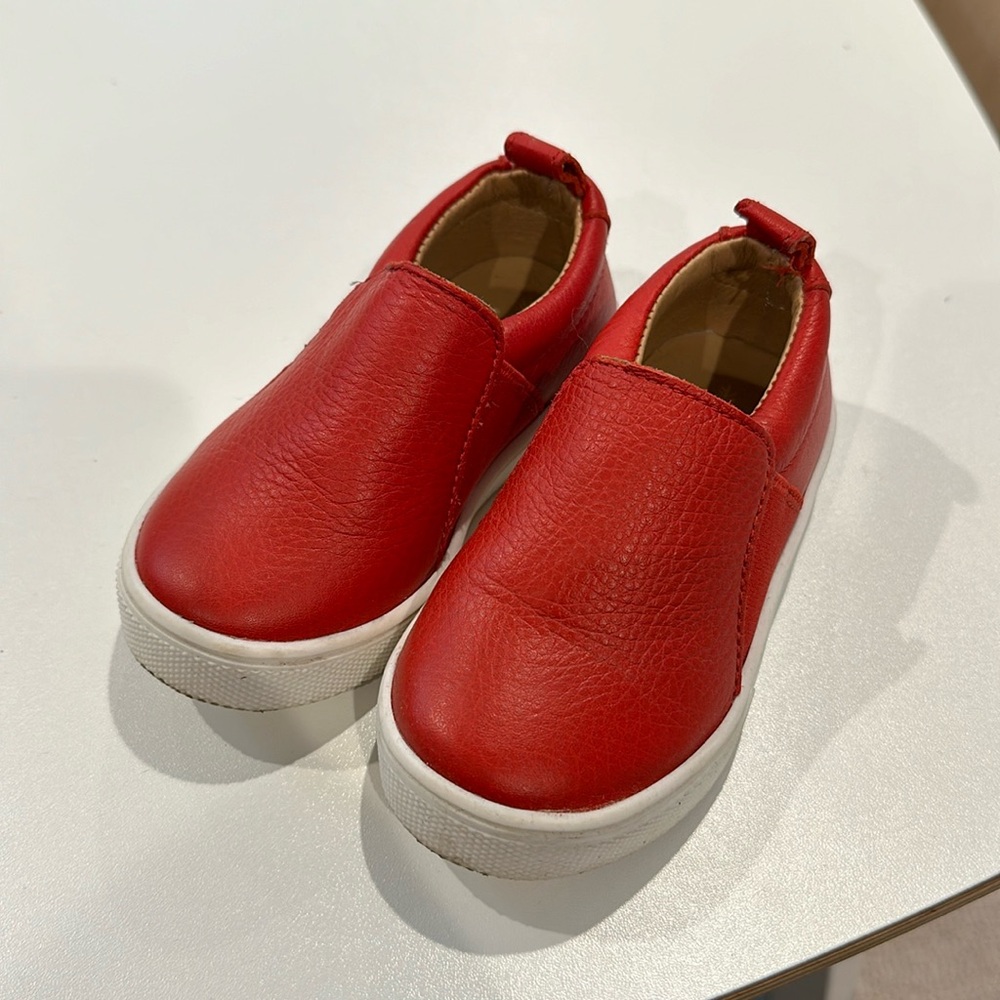Freshly Picked red leather slip ons